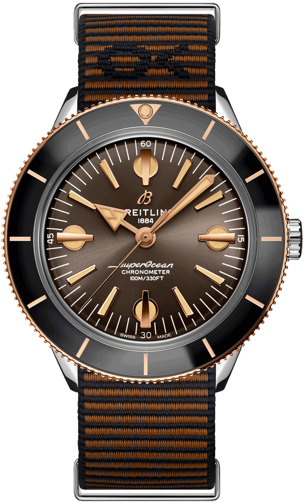 Breitling Superocean Heritage '57 Outerknown Limited Edition Brown Dial Brown NATO Strap Watch for Men - U103701A1Q1W1