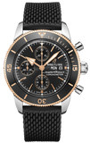 Breitling Superocean Heritage Chronograph 44 Black Dial Black Mesh Bracelet Watch for Men - U13313121B1S1
