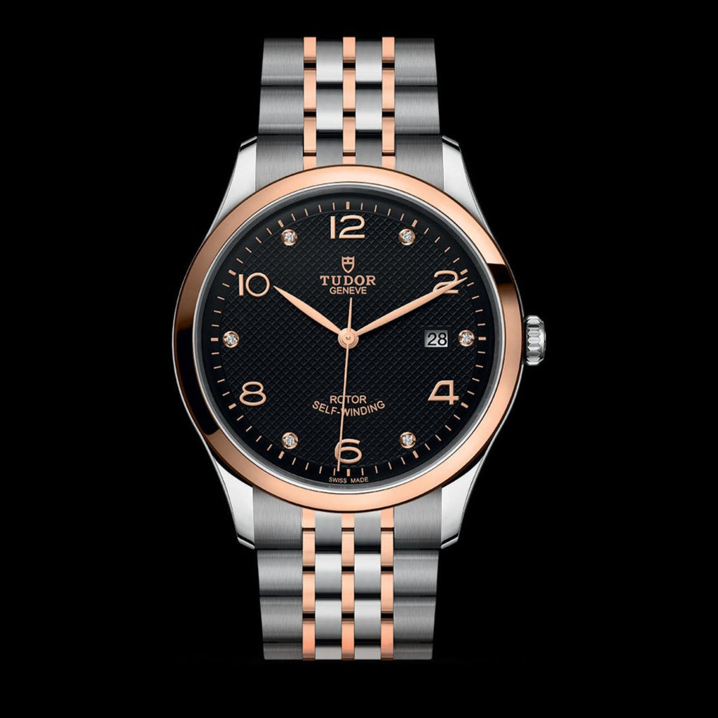 Tudor 1926 Automatic Diamonds Black Dial Two Tone Steel Strap Watch for Men - M91651-0004