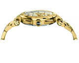 Versace V Racer Chronograph White Dial Gold Steel Strap Watch for Men - VBR060017