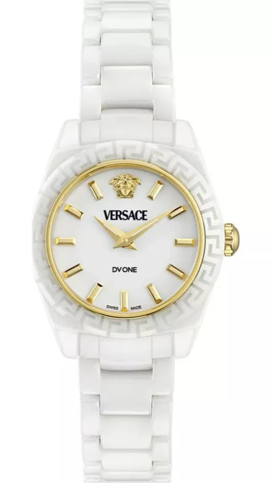 Versace DV One Mini White Dial White Ceramic Dial Watch for Women - VE9F00224