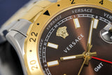 Versace Hellenyium Quartz Brown Dial Two Tone Steel Strap Watch For Men - V11040015