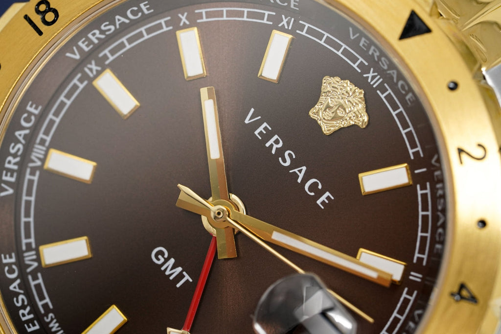 Versace Hellenyium Quartz Brown Dial Two Tone Steel Strap Watch For Men - V11040015