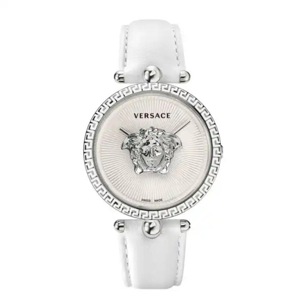 Versace Palazzo Empire White Dial White Leather Strap Watch for Women - VCO010017