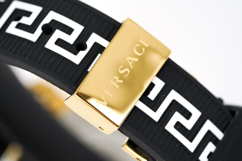 Versace Sports Tech Chronograph Silver Dial Black Rubber Strap Watch for Women - VELT00519