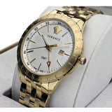 Versace Univers Quartz White Dial Gold Steel Strap Watch for Men - VEBK00518