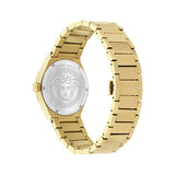 Versace V-Auria Quartz Black Dial Gold Steel Strap Watch for Men - VE0F00525