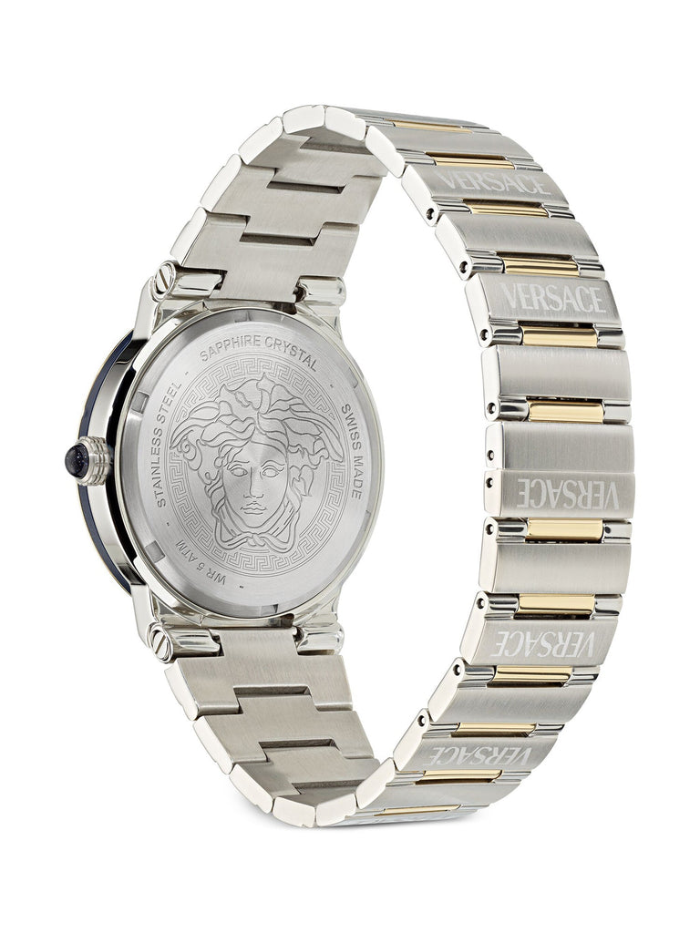 Versace Greca Logo Moonphase Mother of Pearl Dial Two Tone Steel Strap Watch for Women - VE7G00524