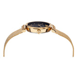 Versace Meander Black Dial Gold Mesh Bracelet Watch for Women - VELW00720