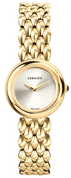 Versace V-Flare Quartz Silver Dial Gold Steel Strap Watch for Women - VEBN00718