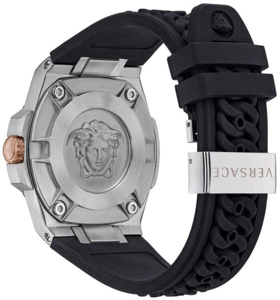 Versace Chain Reaction Quartz White Dial Black Rubber Strap Watch for Men - VEDY00219