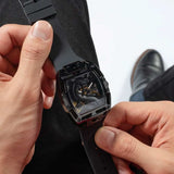 Guess Legend Analog Black Dial Black Rubber Strap Watch For Men - GW0648G1