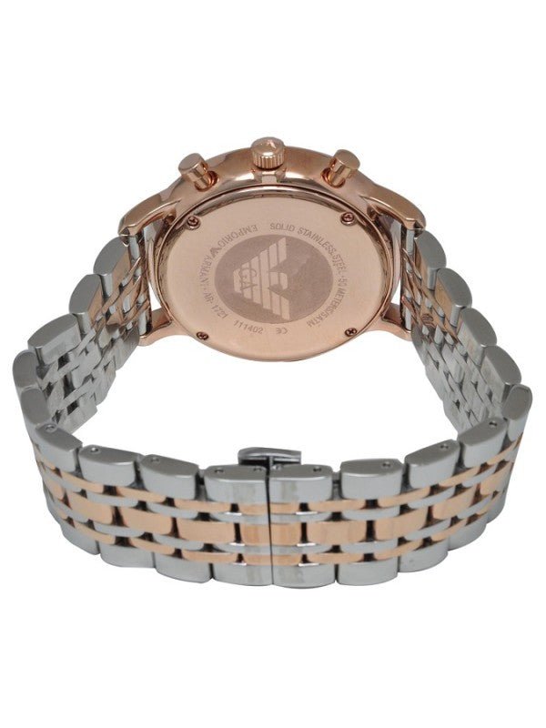 Emporio Armani Gianni Chronograph Grey Dial Two Tone Steel Strap Watch For Men - AR1721