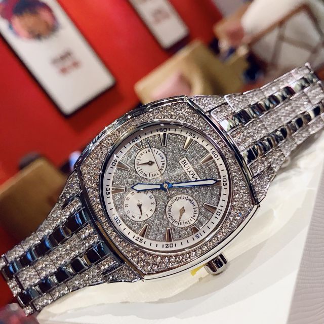 Bulova Crystal Collection Phantom Silver Dial Silver Steel Strap Watch for Men - 96C002