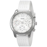 Guess Marina Quartz White Dial White Rubber Strap Watch For Women - W1025L1