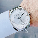 Tissot Chemin Des Tourelles Powermatic 80 Diamonds Silver Dial Silver Steel Strap Watch for Men - T099.407.11.033.00