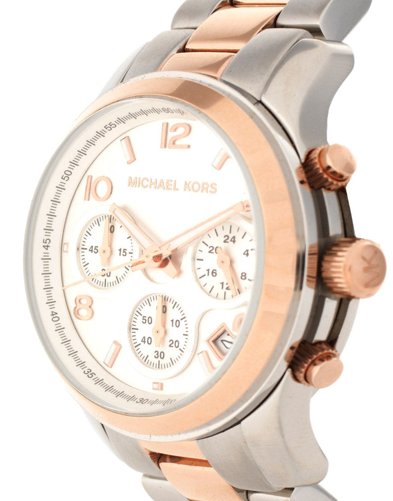 Michael Kors Runway Silver Dial Two Tone Steel Strap Watch for Women - MK5315