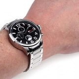 Tommy Hilfiger Jackson Quartz Black Dial Silver Steel Strap Watch for Men - 1791243