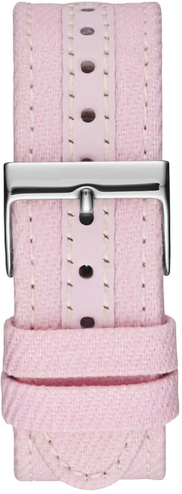 Guess Limelight Quartz Diamonds Pink Dial Pink Denim Strap Watch For Women - W0775l15