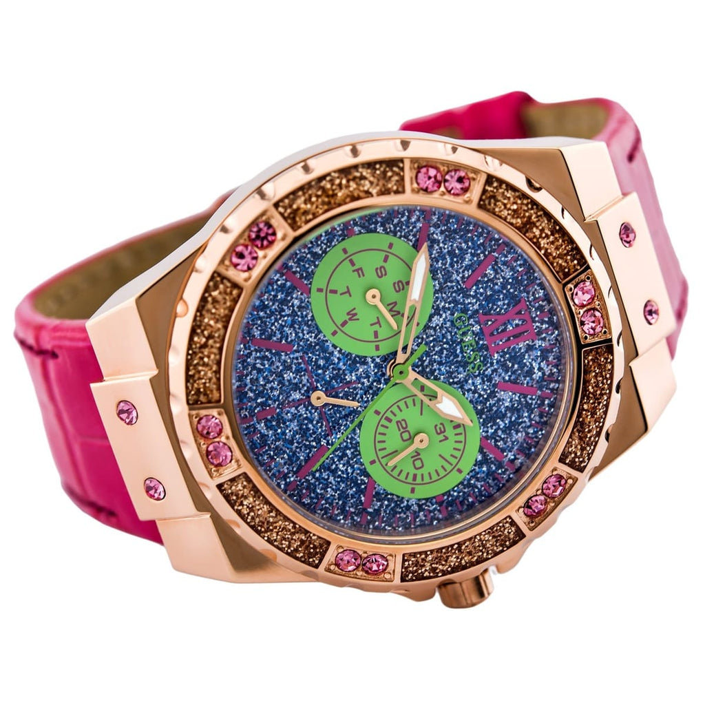 Guess Limelight Quartz Multicolor Dial Red Leather Strap Watch For Women - W0775L4
