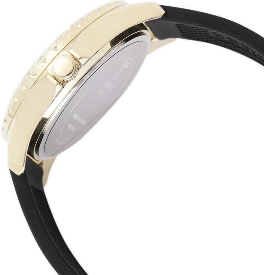 Guess Swirl Quartz Black Dial Black Silicone Strap Watch for Women - W1096L3