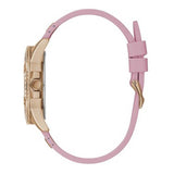 Guess Frontier Diamonds Rose Gold Dial Pink Rubber Strap Watch For Women - W1160L5