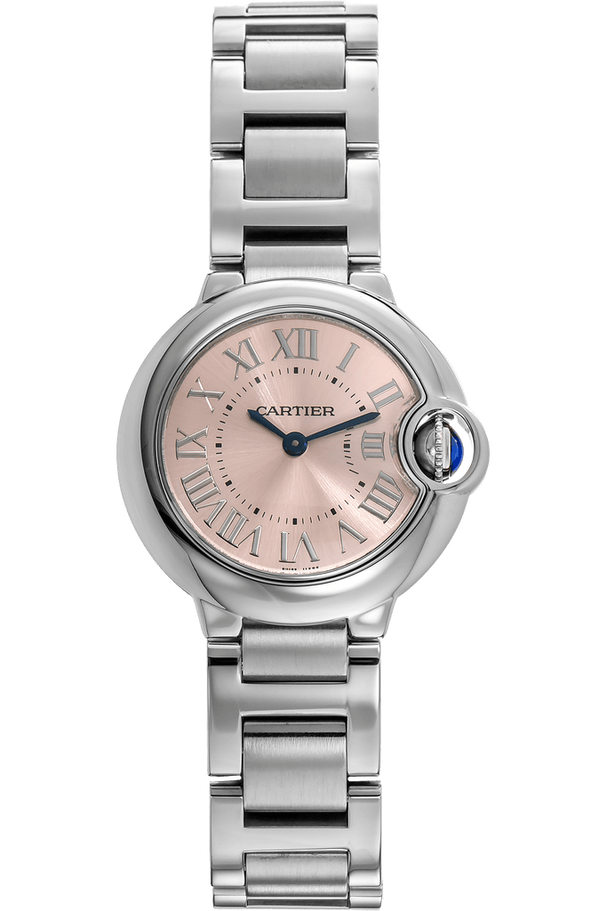 Cartier Ballon Bleu de Cartier Pink Dial Silver Steel Strap Watch for Women - W6920038