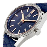 Tag Heuer Carrera Quartz Diamonds Blue Dial Blue Leather Strap Watch for Women - WAR1114.FC6391