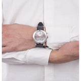 Maserati Traguardo Chronograph Silver Dial Black Rubber Strap Watch for Men - R8871612012