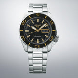 Seiko 5 Sport Automatic SKX Series Black Dial Silver Steel Strap Watch for Men - SRPK99K1