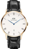 Daniel Wellington Dapper Reading White Dial Black Leather Strap Watch For Men - DW00100107