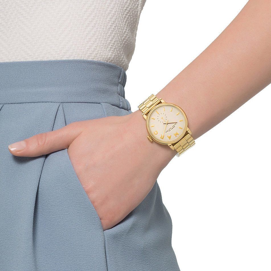 Marc Jacobs Baker White Dial Gold Steel Strap Watch for Women - MBM3247