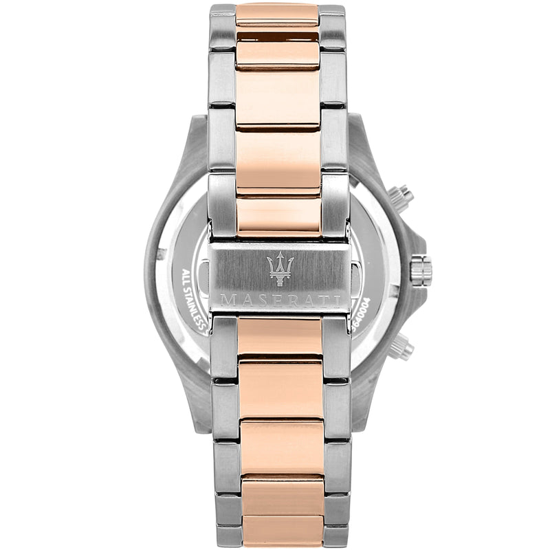 Maserati SFIDA Chronograph Blue Dial Two Tone Steel Strap Watch For Men - R8873640012