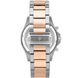 Maserati SFIDA Chronograph Blue Dial Two Tone Steel Strap Watch For Men - R8873640012