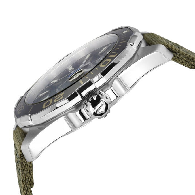 Tag Heuer Aquaracer Black Dial Khakhi Green NATO Strap Watch for Men - WAY101E.FC8222