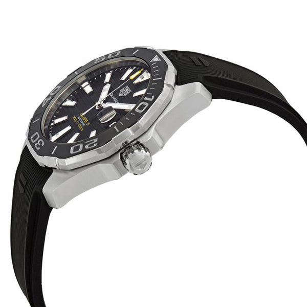 Tag Heuer Aquaracer Calibre 5 Automatic Black Dial Black Rubber Strap Watch for Men - WAY211A.FT6151