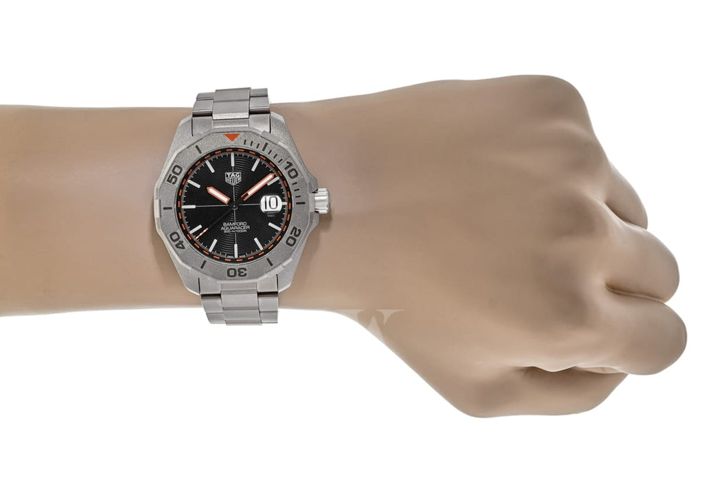 Tag Heuer Aquaracer Calibre 5 Bamford Limited Edition Black Dial Grey Steel Strap Watch for Men - WAY208C.FC6383