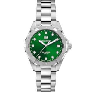 Tag Heuer Aquaracer Diamonds Emerald Green Dial Watch for Women - WBD1316.BA0740