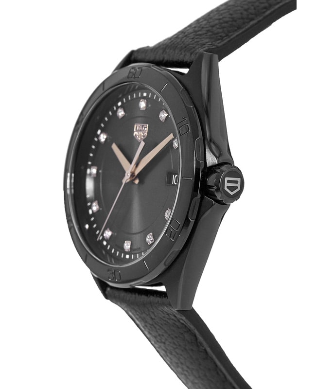 Tag Heuer Formula 1 Quartz Diamonds Black Dial Black Leather Strap Watch for Women - WBJ1317.FC8230