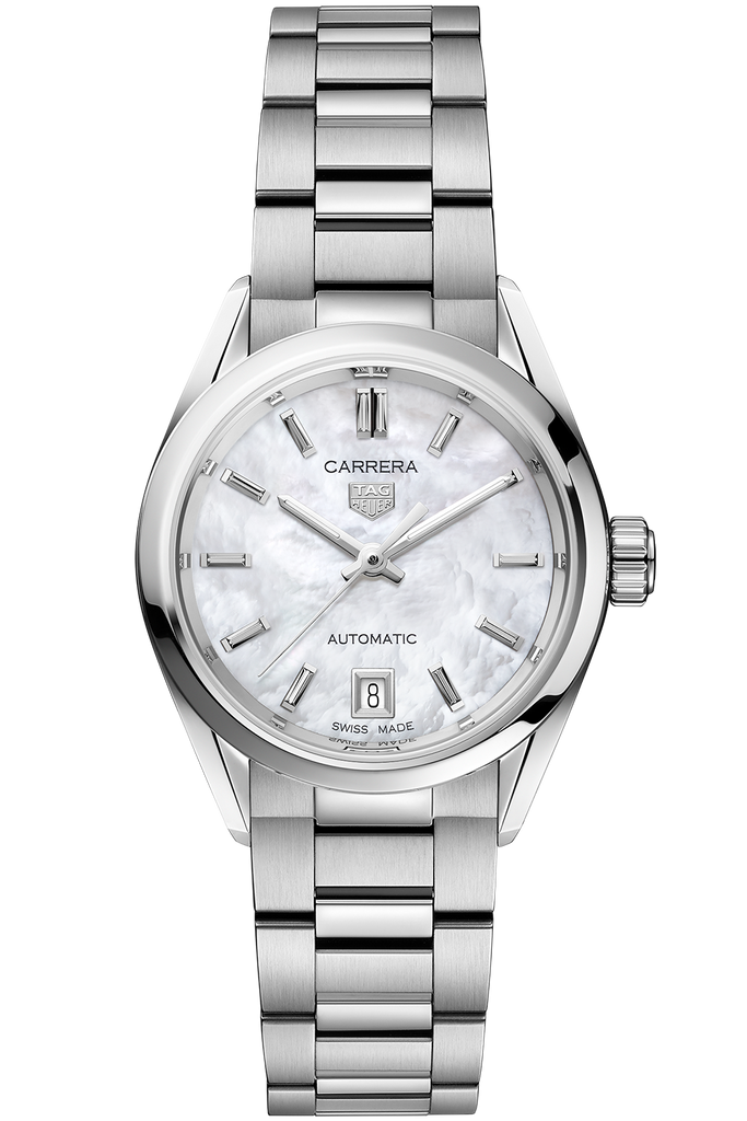 Tag Heuer Carrera Mother of Pearl Dial Silver Steel Strap Watch for Women - WBN2410.BA0621