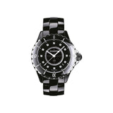Chanel J12 Quartz Diamonds Black Dial Black Steel Strap Watch for Women - J12 H1625