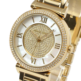 Michael Kors Catlin Mother of Pearl Dial Gold Steel Strap Watch for Women - MK3332