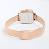 Daniel Wellington Quadro Studio White Dial Rose Gold Mesh Strap Watch For Women - DW00100517