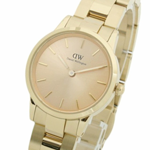 Daniel Wellington Iconic Link Unitone Gold Dial Gold Steel Strap Watch For Women - DW00100403