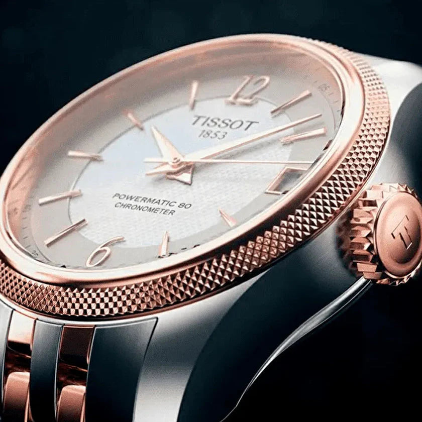 Tissot Ballade Powermatic 80 Cosc Mother of Pearl Dial Two Tone Steel Strap Watch For Women - T108.208.22.117.01