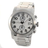 Marc Jacobs Larry Chronograph White Dial Silver Steel Strap Watch for Men - MBM5030