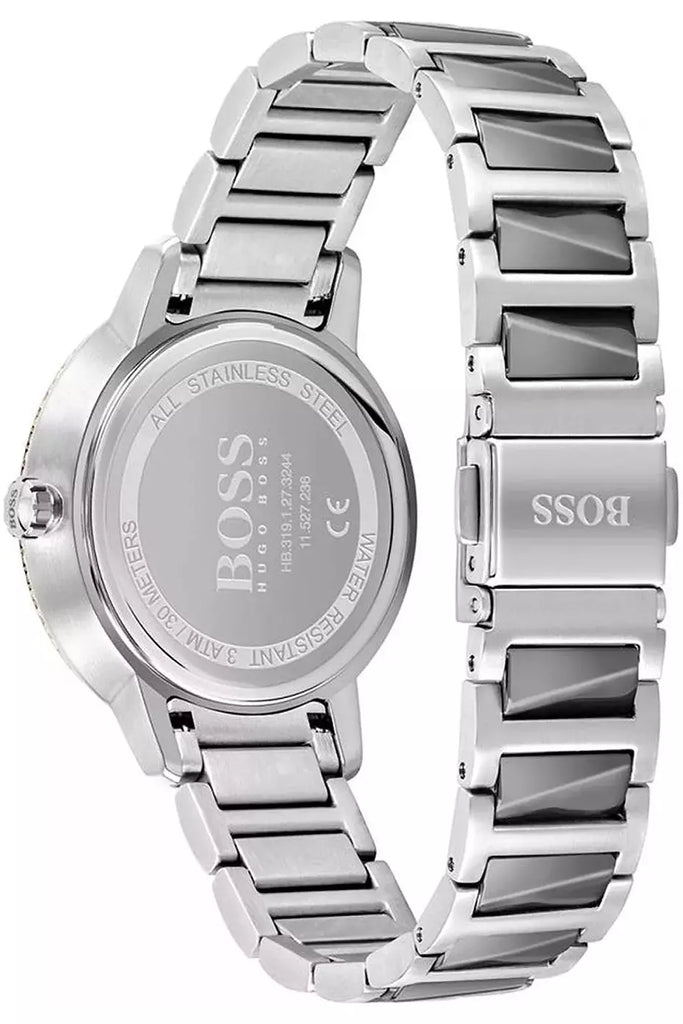 Hugo Boss Signature Grey Dial Silver Steel Strap Watch for Men - 1502569