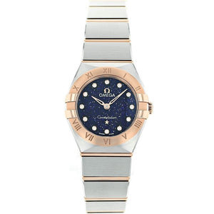 Omega Constellation Quartz Diamonds Blue Dial Two Tone Steel Strap Watch for Women - 131.20.25.60.53.002