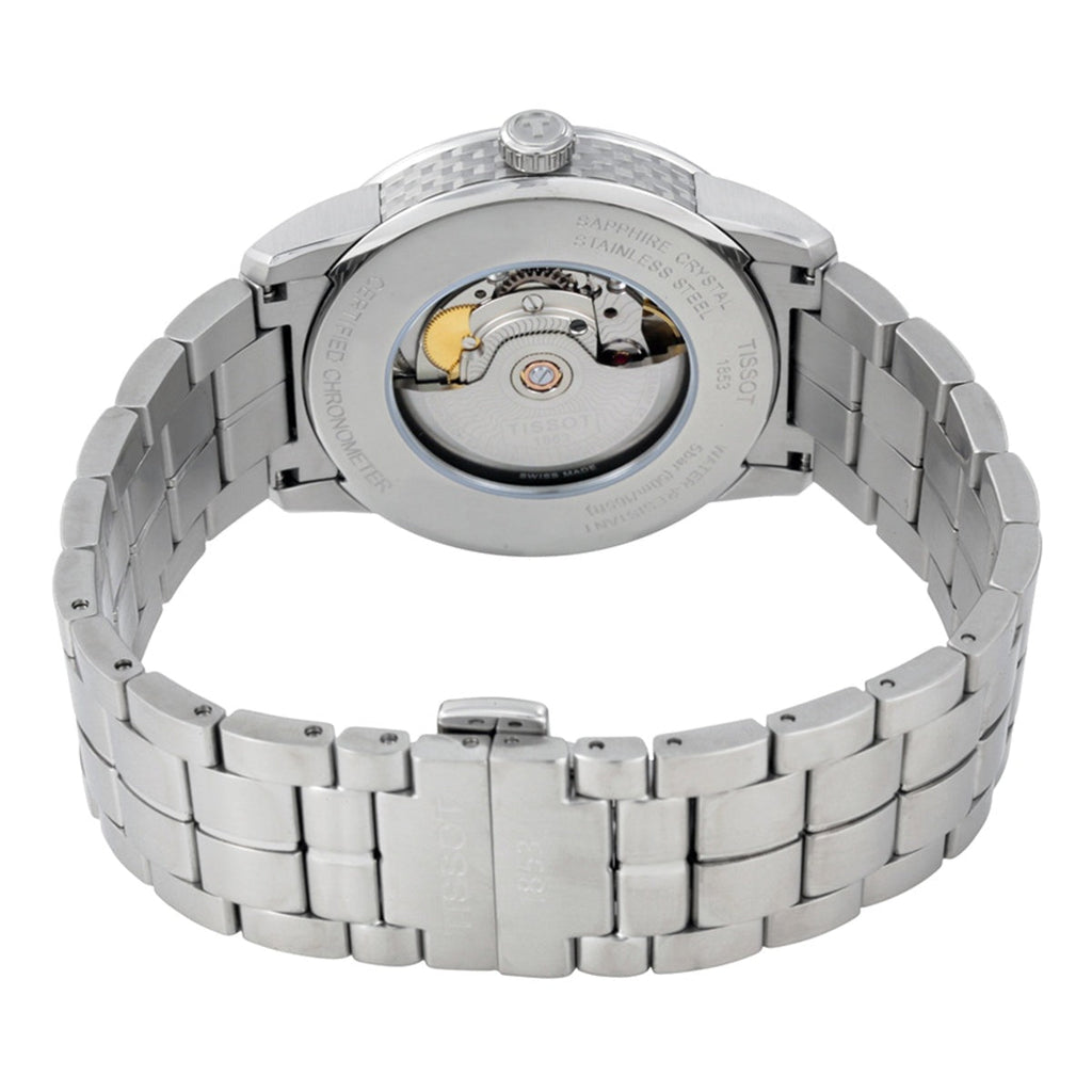 Tissot T Classic Luxury Powermatic 80 White Dial Silver Steel Strap Watch For Men - T086.408.11.016.00