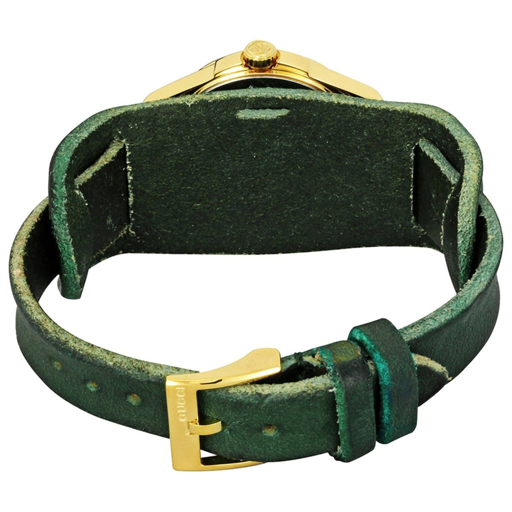 Gucci G Timeless Red Green Dial Green Leather Strap Watch For Women - YA126545